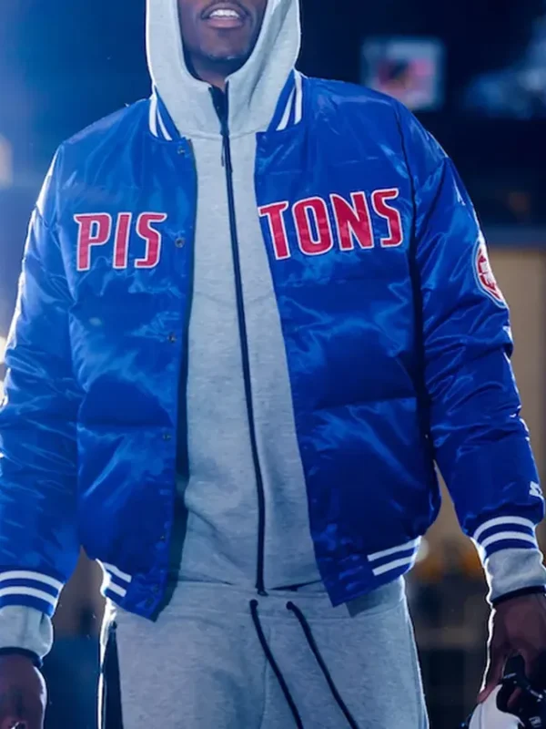Detroit Pistons Blue Down Bubble Jacket