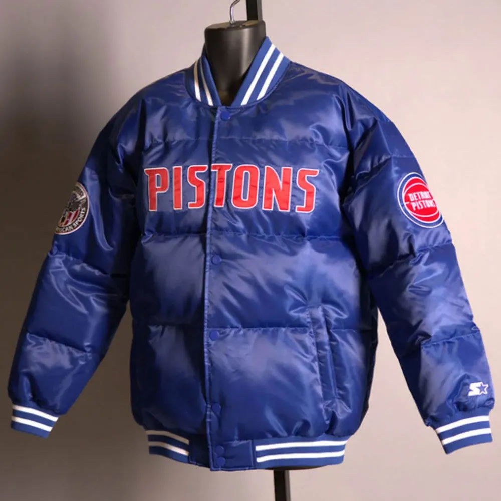 Detroit Pistons Blue Down Bubble Jacket Detroit Pistons Blue Down Bubble Jacket