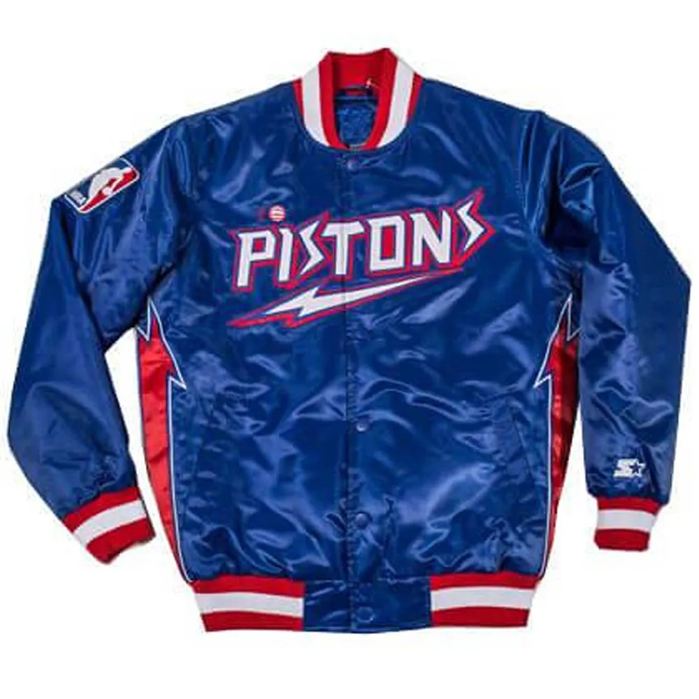 Detroit Pistons Classic Varsity Satin Jacket Detroit Pistons Classic Varsity Satin Jacket