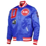 Detroit Pistons Finals 3x Champions Mash Up Capsule Royal Satin Jacket