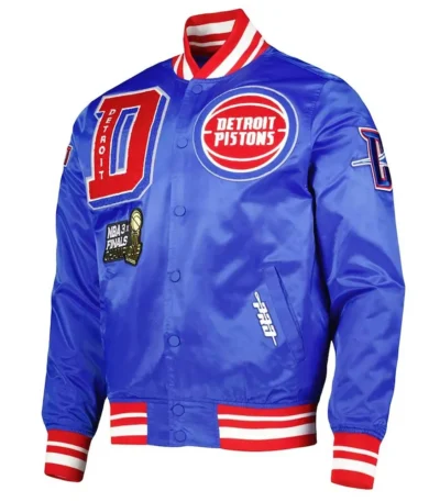 Detroit Pistons Finals 3x Champions Mash Up Capsule Royal Satin Jacket