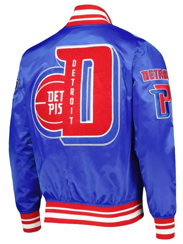 Detroit Pistons Finals 3x Champions Mash Up Capsule Royal Satin Jacket