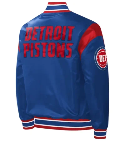 Detroit Pistons Force Play Varsity Satin Blue Jacket