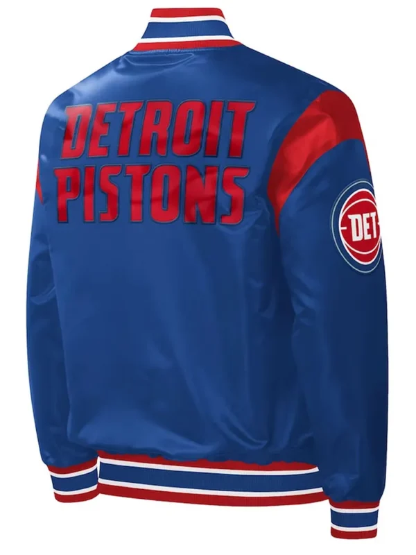 Detroit Pistons Force Play Varsity Satin Blue Jacket