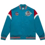 Detroit Pistons Heavyweight Aqua Satin Jacket