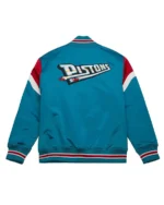 Detroit Pistons Heavyweight Aqua Satin Jacket