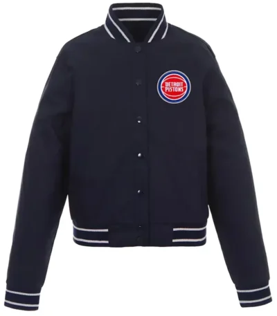Detroit Pistons Navy Poly Twill Jacket