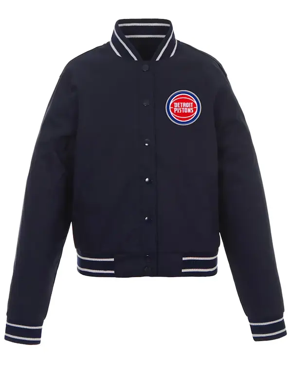 Detroit Pistons Navy Poly Twill Jacket Detroit Pistons Navy Poly Twill Jacket