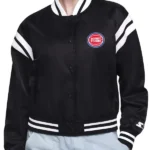 Detroit Pistons Printed Logo Satin Varsity Jacket