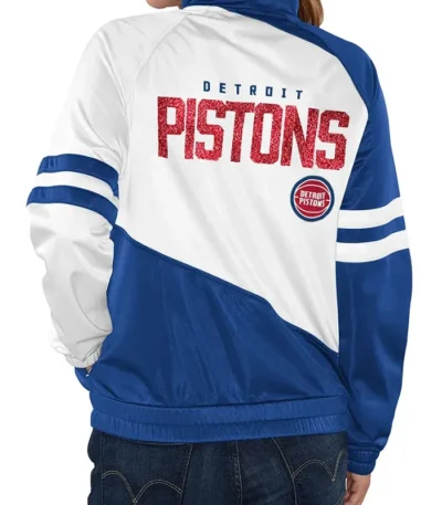 Detroit Pistons Track Blue and White Jacket