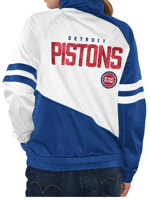 Detroit Pistons Track Blue and White Jacket