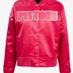 Detroit Pistons Triple Pink Satin Jacket