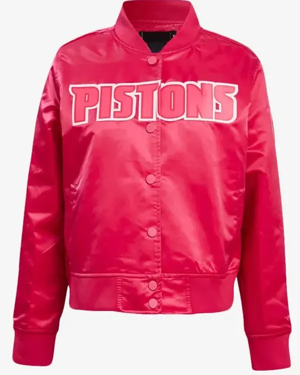 Detroit Pistons Triple Pink Satin Jacket Detroit Pistons Triple Pink Satin Jacket