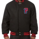 Detroit Pistons Varsity Black Wool Jacket