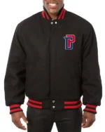 Detroit Pistons Varsity Black Wool Jacket