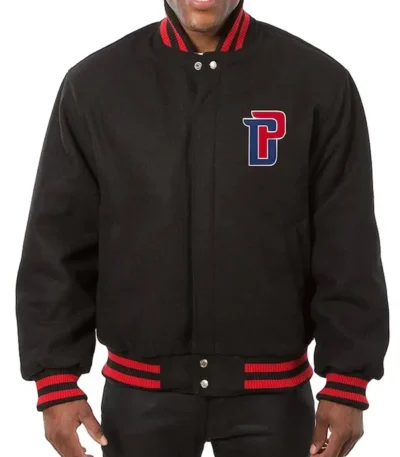 Detroit Pistons Varsity Black Wool Jacket