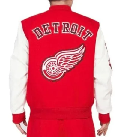 Detroit Red Wings Animal Patches Red Varsity Jacket
