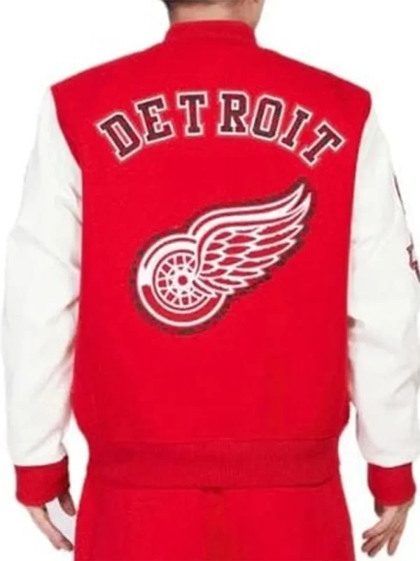 Detroit Red Wings Animal Patches Red Varsity Jacket