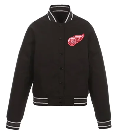 Detroit Red Wings Front-Hit Black Poly Twill Jacket