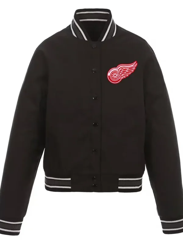 Detroit Red Wings Front-Hit Black Poly Twill Jacket