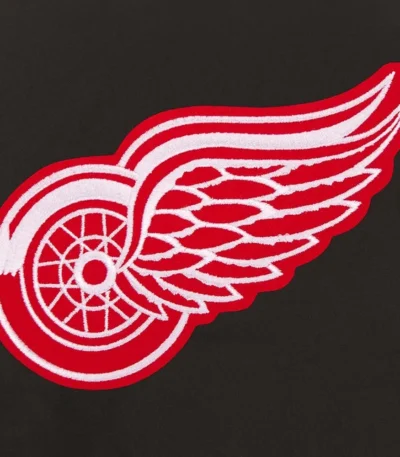 Detroit Red Wings Front-Hit Black Poly Twill Jacket