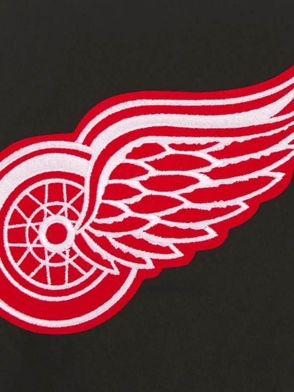 Detroit Red Wings Front-Hit Black Poly Twill Jacket