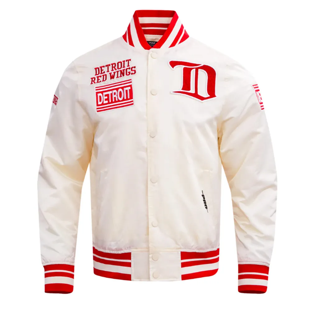 Detroit Red Wings Retro Classic Rib Satin Jacket Detroit Red Wings Retro Classic Rib Satin Jacket