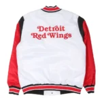 Detroit Red Wings White and Red Teddy Satin Jacket