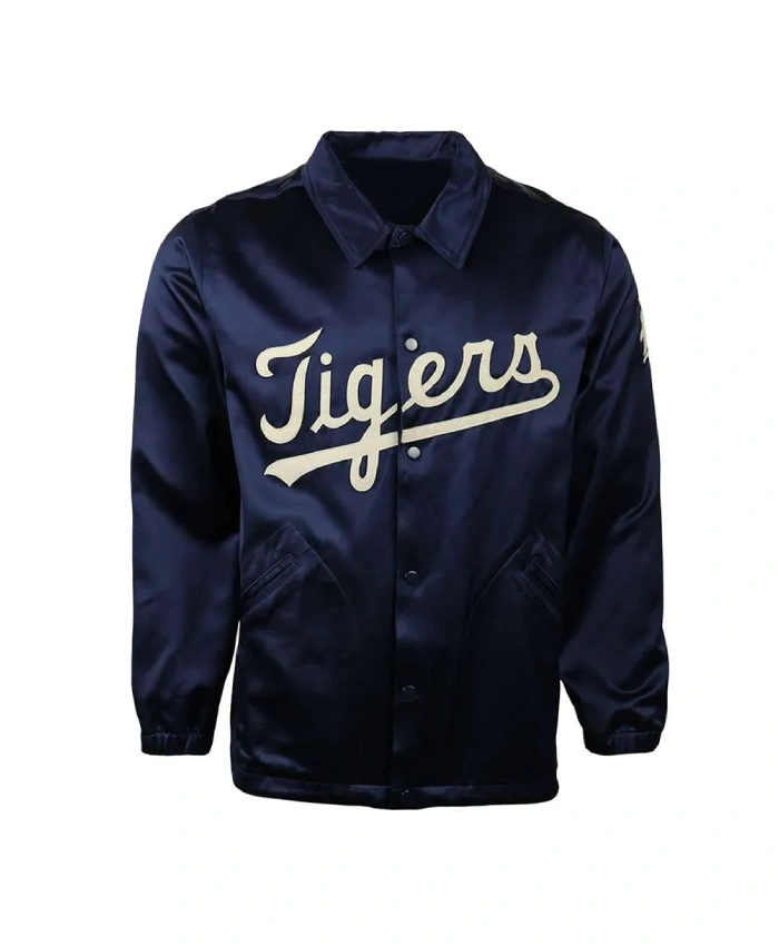 Detroit Tigers 1960 Navy Satin Windbreaker Detroit Tigers 1960 Navy Satin Windbreaker