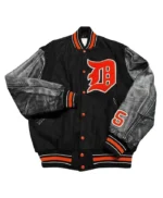 Detroit Tigers Black Letterman Jacket