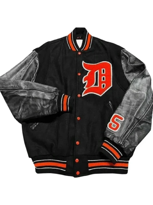 Detroit Tigers Black Letterman Jacket