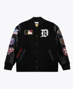 Detroit Tigers Black Out Vintage Logo Varsity Jacket