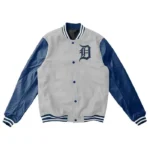 Detroit Tigers Blue and Grey Letterman Jacket