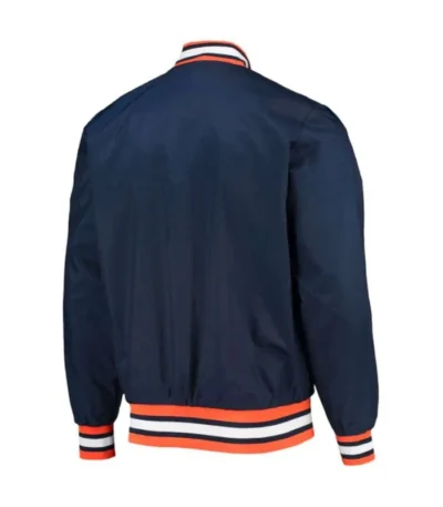 Detroit Tigers Navy Bomber Satin Jacket