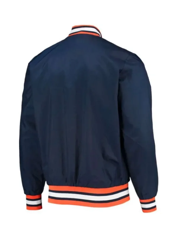 Detroit Tigers Navy Bomber Satin Jacket