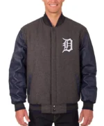 Detroit Tigers Charcoal/Navy Varsity Jacket