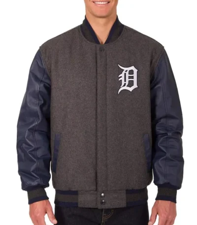 Detroit Tigers Charcoal/Navy Varsity Jacket