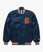 Detroit Tigers Classic Bomber Navy Satin Jacket
