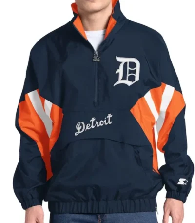 Detroit Tigers Cooperstown Chief Navy Half-Zip Pullover