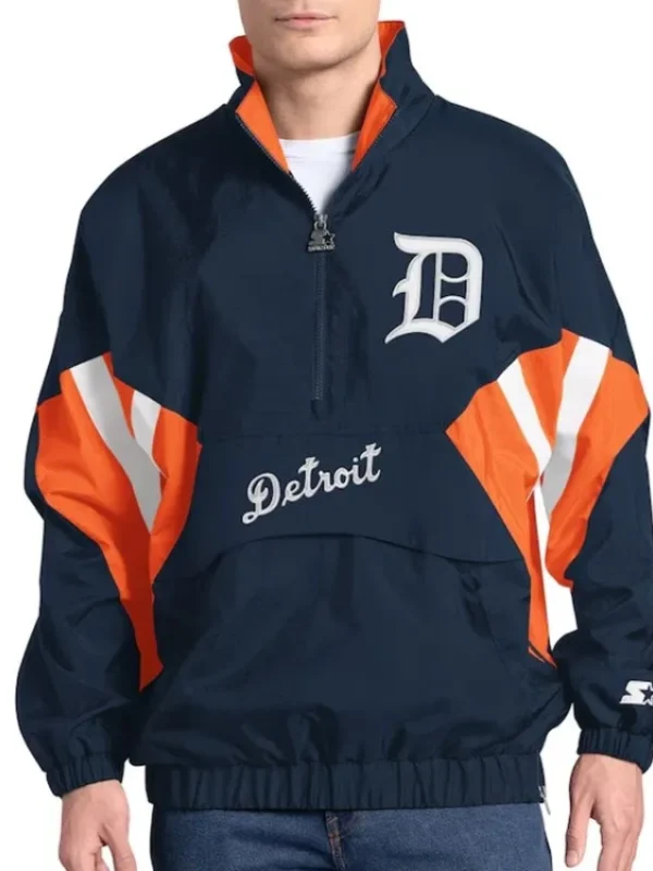 Detroit Tigers Cooperstown Chief Navy Half-Zip Pullover