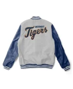 Detroit Tigers Blue and Grey Letterman Jacket