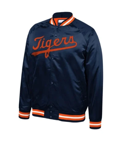 Detroit Tigers Lightweight Navy Satin Jacket