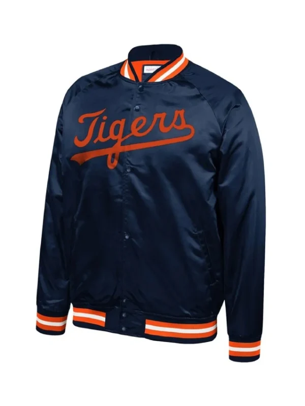 Detroit Tigers Lightweight Navy Satin Jacket