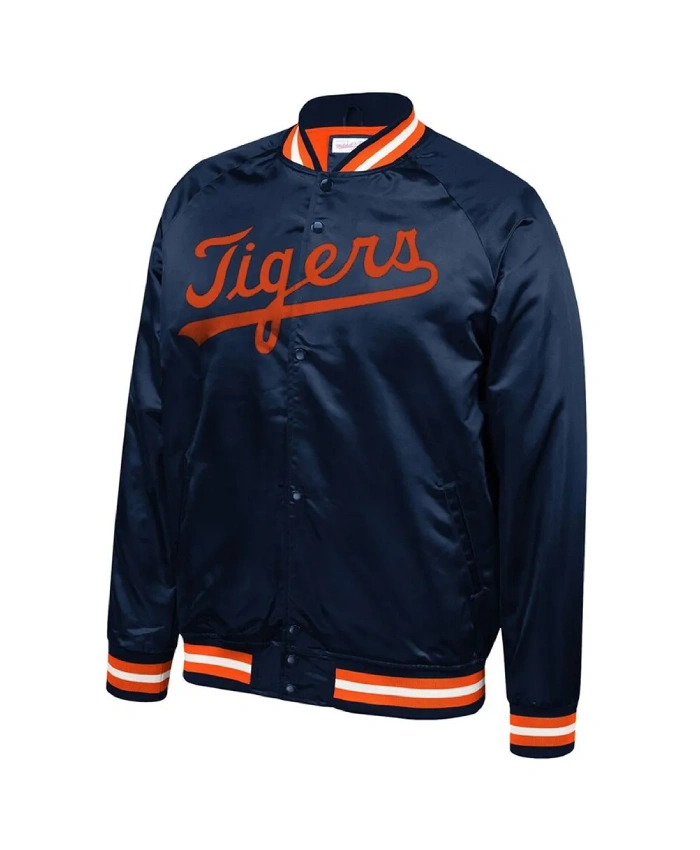 Detroit Tigers Lightweight Navy Satin Jacket Detroit Tigers Lightweight Navy Satin Jacket