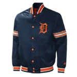 Detroit Tigers Midfield Varsity Navy Satin Jacket