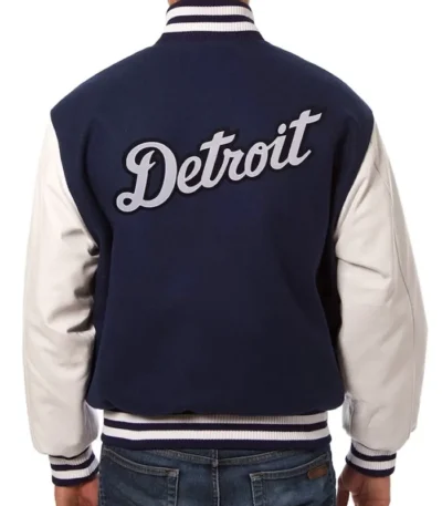 Detroit Tigers Navy and White Varsity Jacket