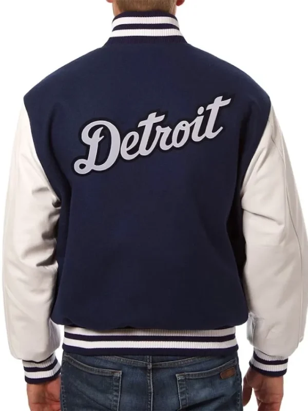 Detroit Tigers Navy and White Varsity Jacket