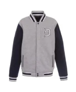 Detroit Tigers Navy and Gray Varsity Wool Jacket