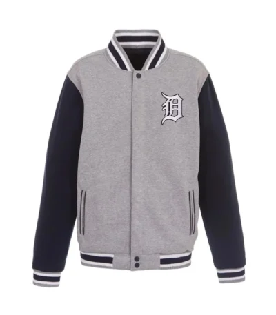 Detroit Tigers Navy and Gray Varsity Wool Jacket