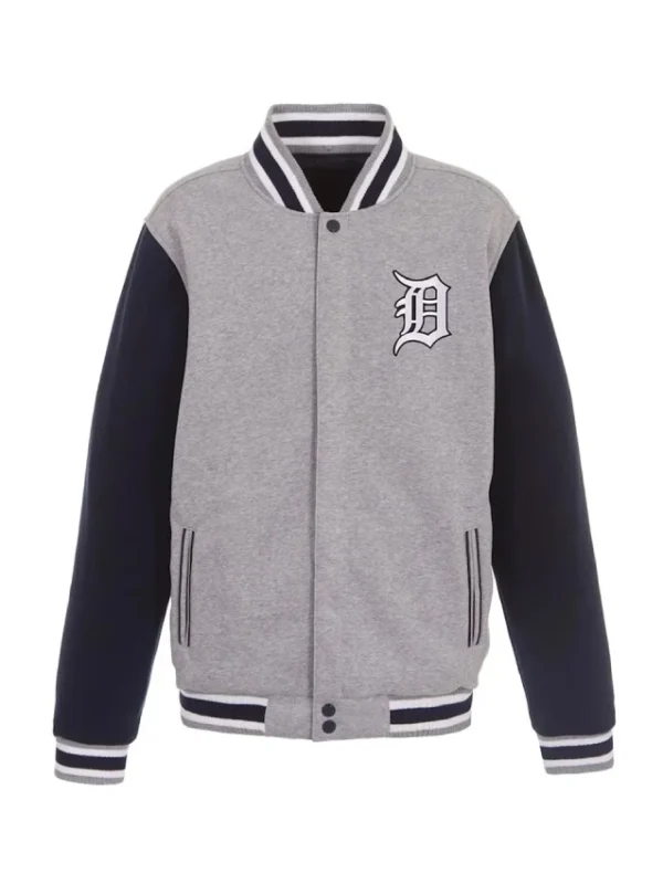 Detroit Tigers Navy and Gray Varsity Wool Jacket